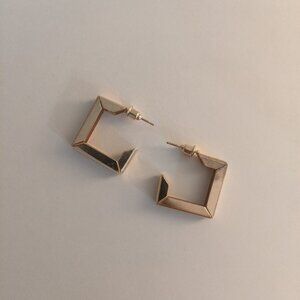 Gold Tone Square Hoop Earrings